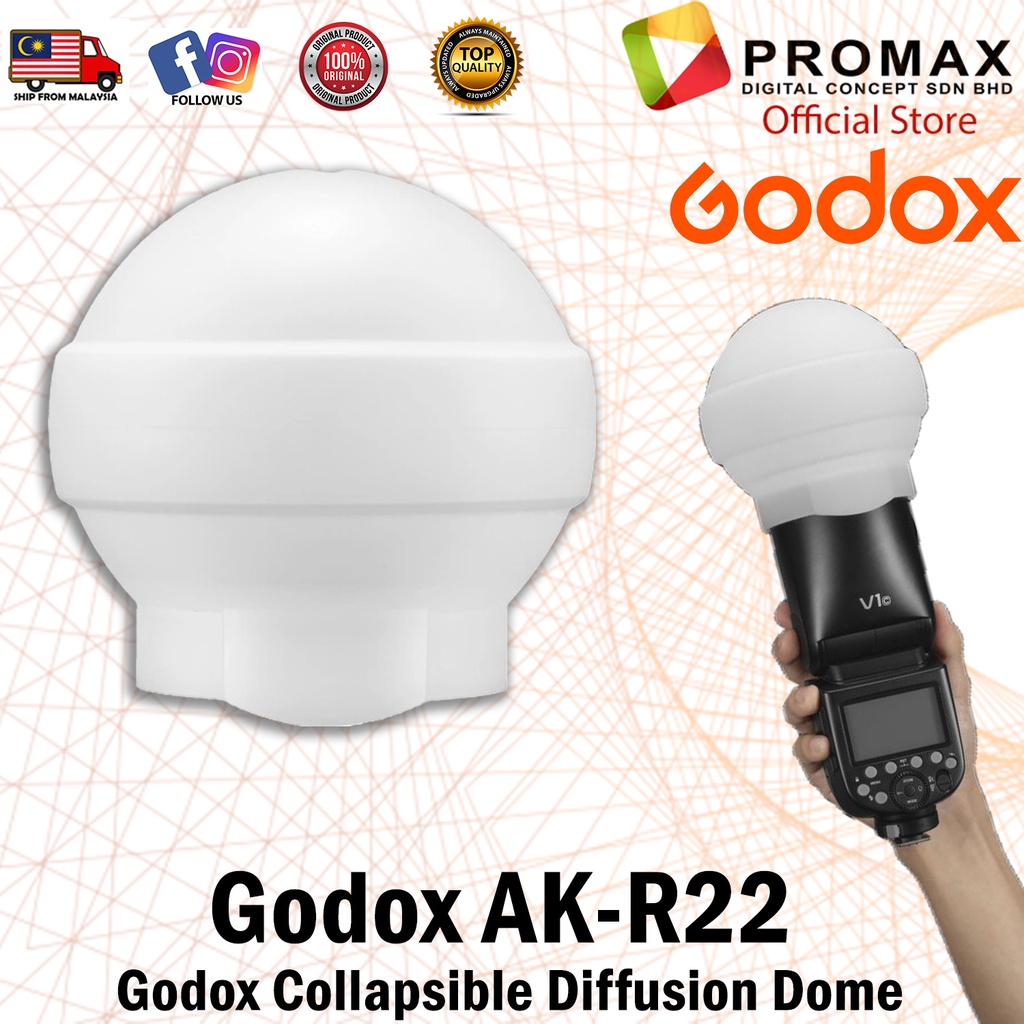 Ready-stock-GODOX-AK-R22-Collapsible-Diffusion-Dome-For-AD100-AD200-pro-V1-100-Original-GODOX-Malays